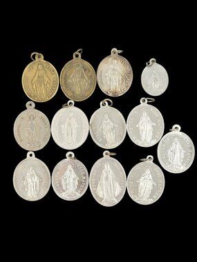 Vintage Children of Mary Lot Enfants De Marie Religious Catholic Medals 13pc